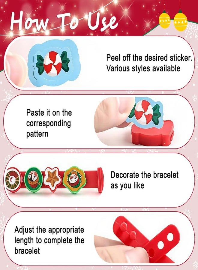 Patpat طقم صنع أساور مطاطية أنيقة للأطفال من باتبات®، هدية مثالية لعيد الميلاد، تتضمن أساور صداقة مزينة بتعليقات كرتونية متنوعة مستوحاة من عيد الميلاد، هدية رائعة وممتعة لحفلات الأطفال. - Image 3